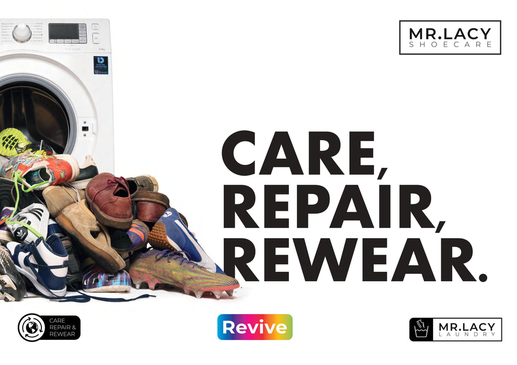 Care, Repair & Rewear is Mr.Lacy’s shoe care project for keeping your sneakers on point. We all need to cut down on consumption and get more use out of stuff we already own.