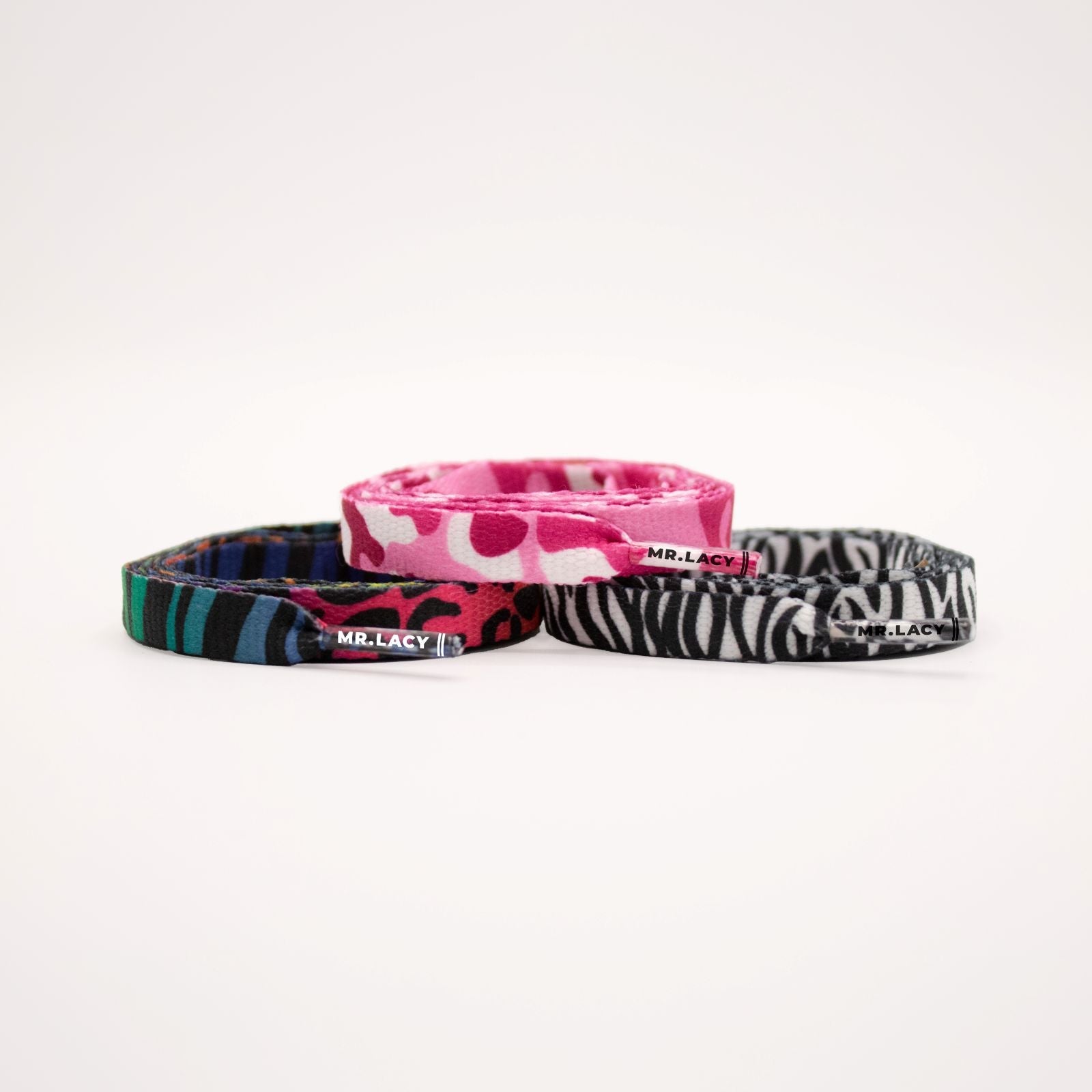 Shoelaces Mr. Lacy Smallies Stampato Nero Bianco A scacchi, Flat premium qualità Lacci Corti - Italia