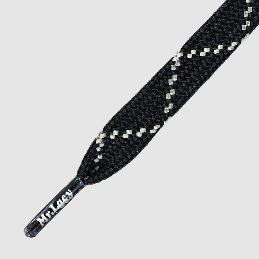 Hikies Flat 120 cm Boot Laces - Black/Grey/Light Grey - Mr.Lacy