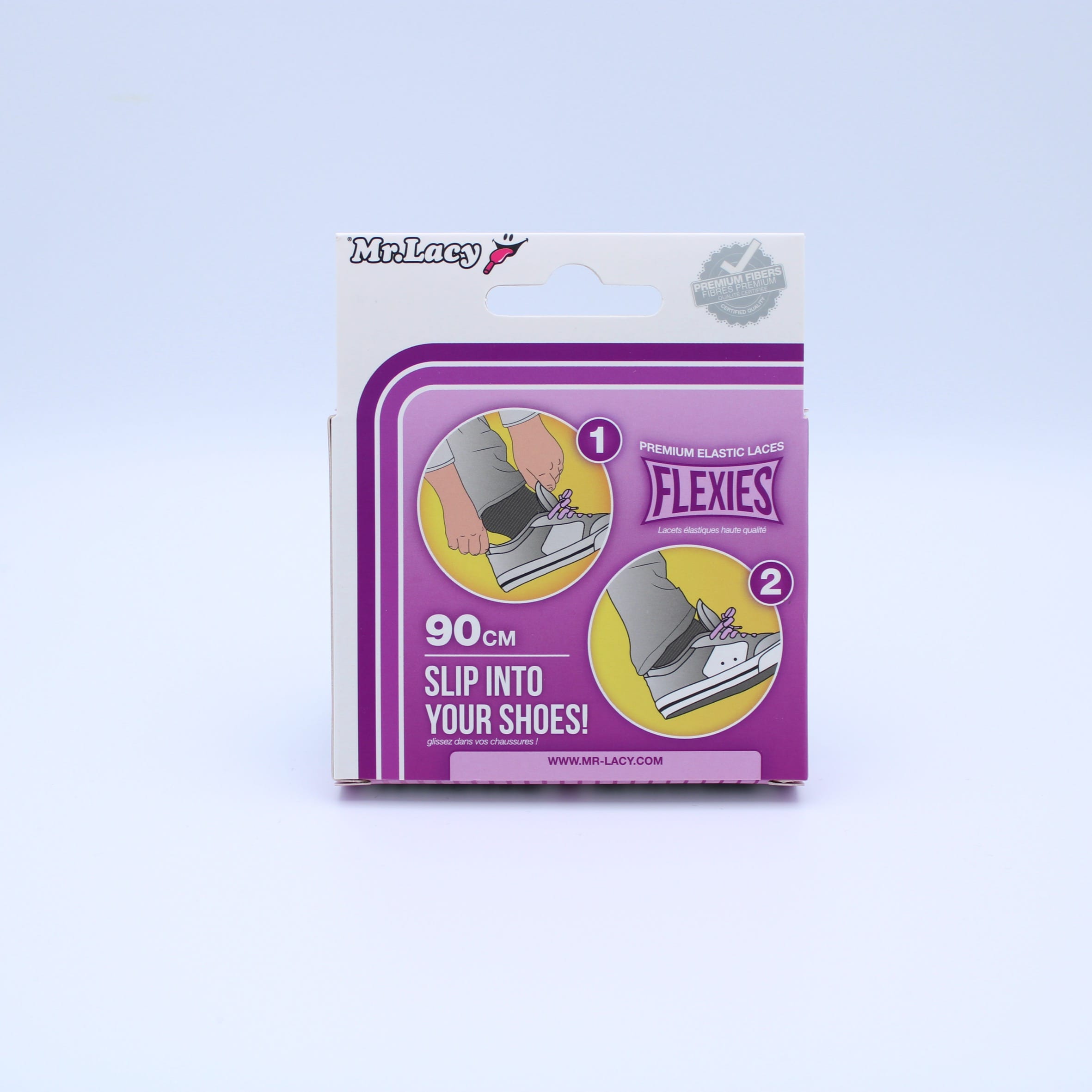 Flexies are an Elastic shoelace and are available in 70cm, 90cm or 110cm length in loads of great colours. Tie them up once and then slip into your shoes with ease.