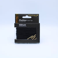 Flatties Metal Tips Shoelaces · Black with Gold Tip