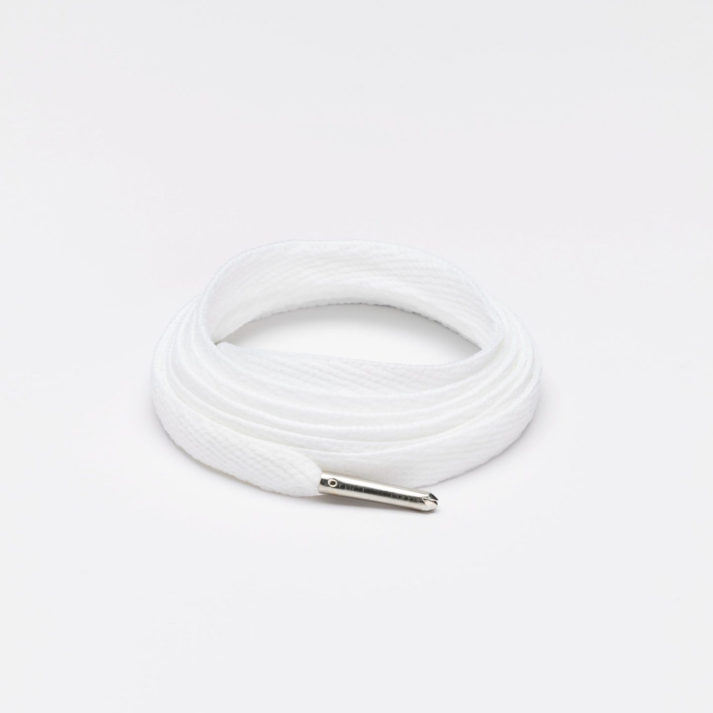 Flatties Metal Tips Shoelaces · White with Silver Tip