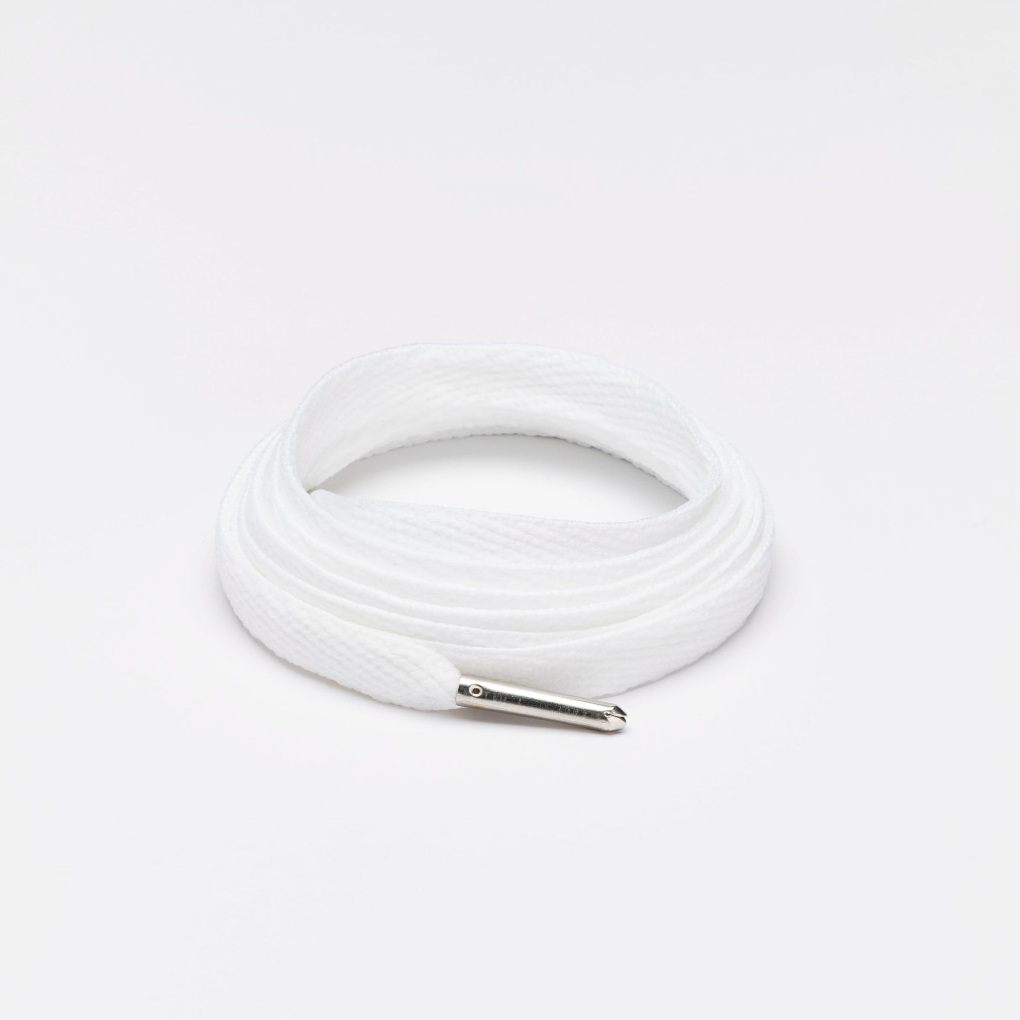 Flatties Metal Tips Shoelaces · White with Silver Tip