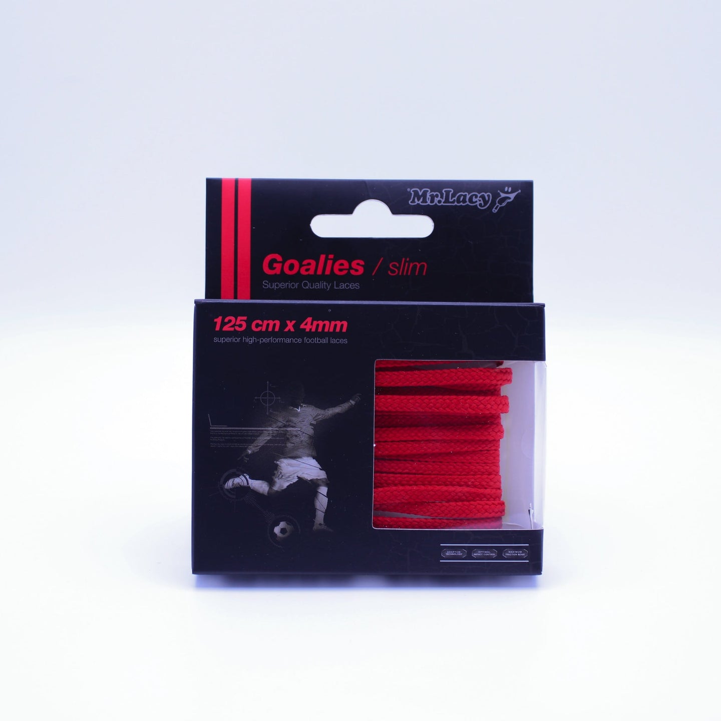 *Goalies Slim Football Boot Laces · Red · Mr.Lacy