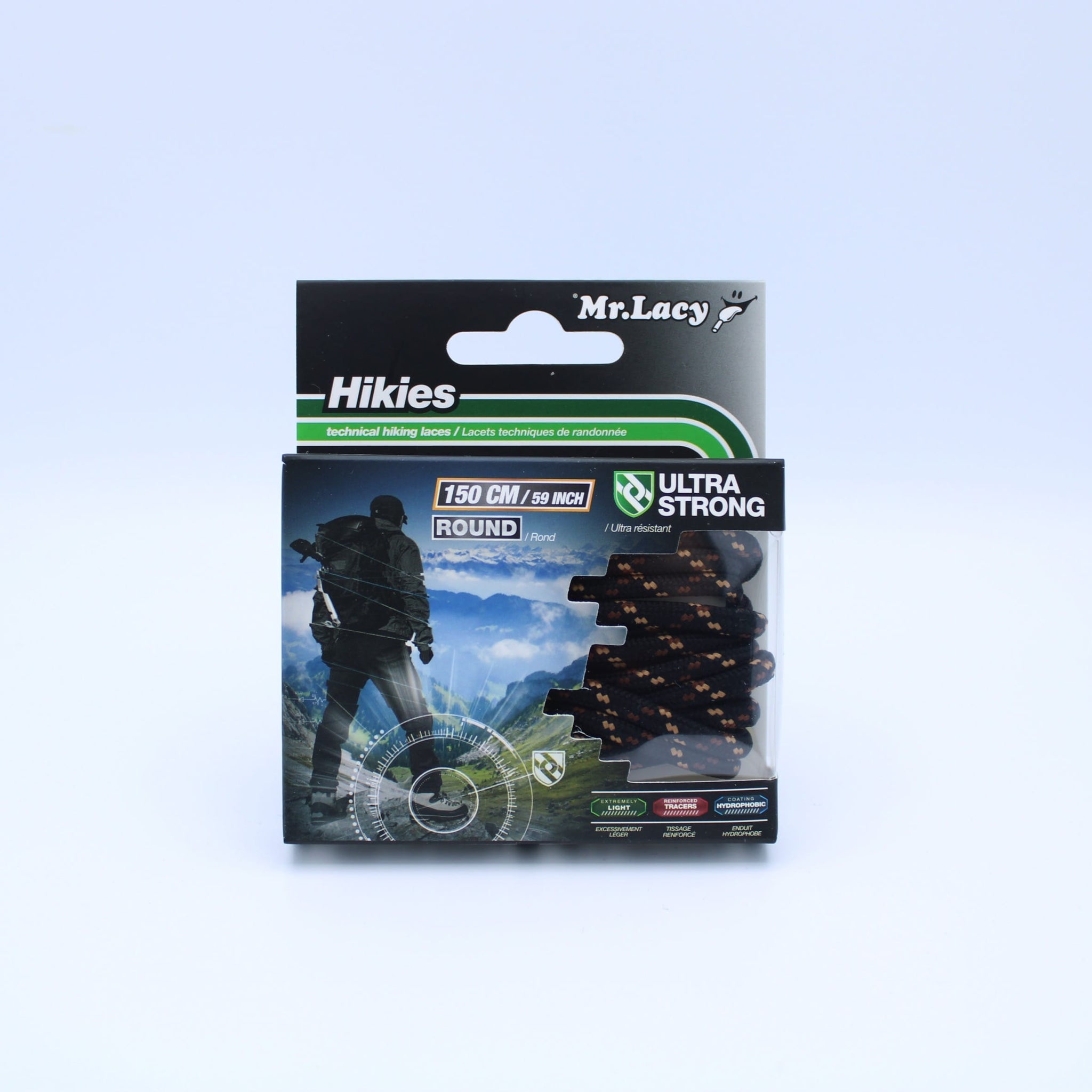 *Hikies Round Boot Laces · Black/Brown/Light Brown · Mr.Lacy