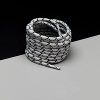 Hikies Round Boot Laces · Silver Grey/Black/Blue
