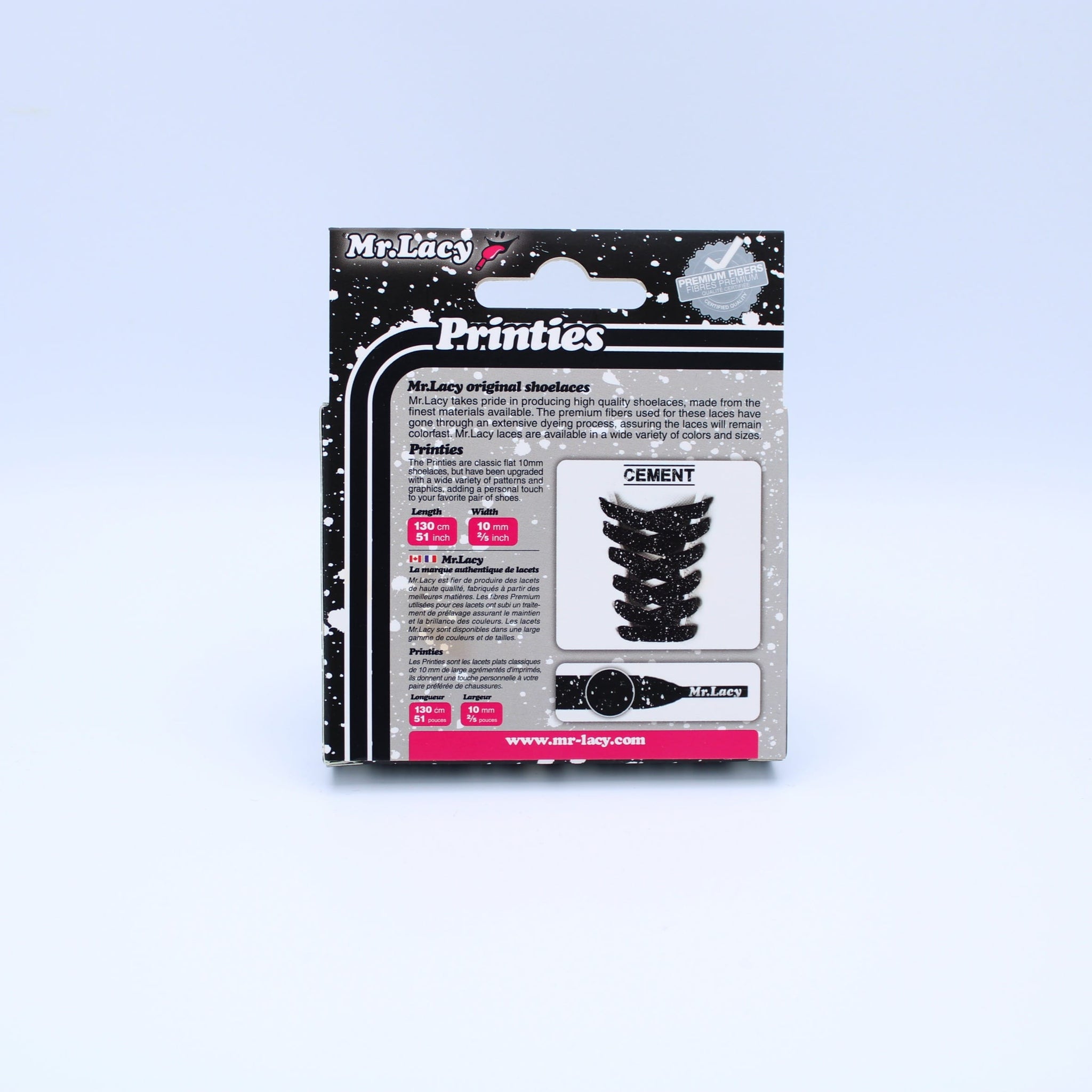 Printies Shoelaces · Cement Black/White