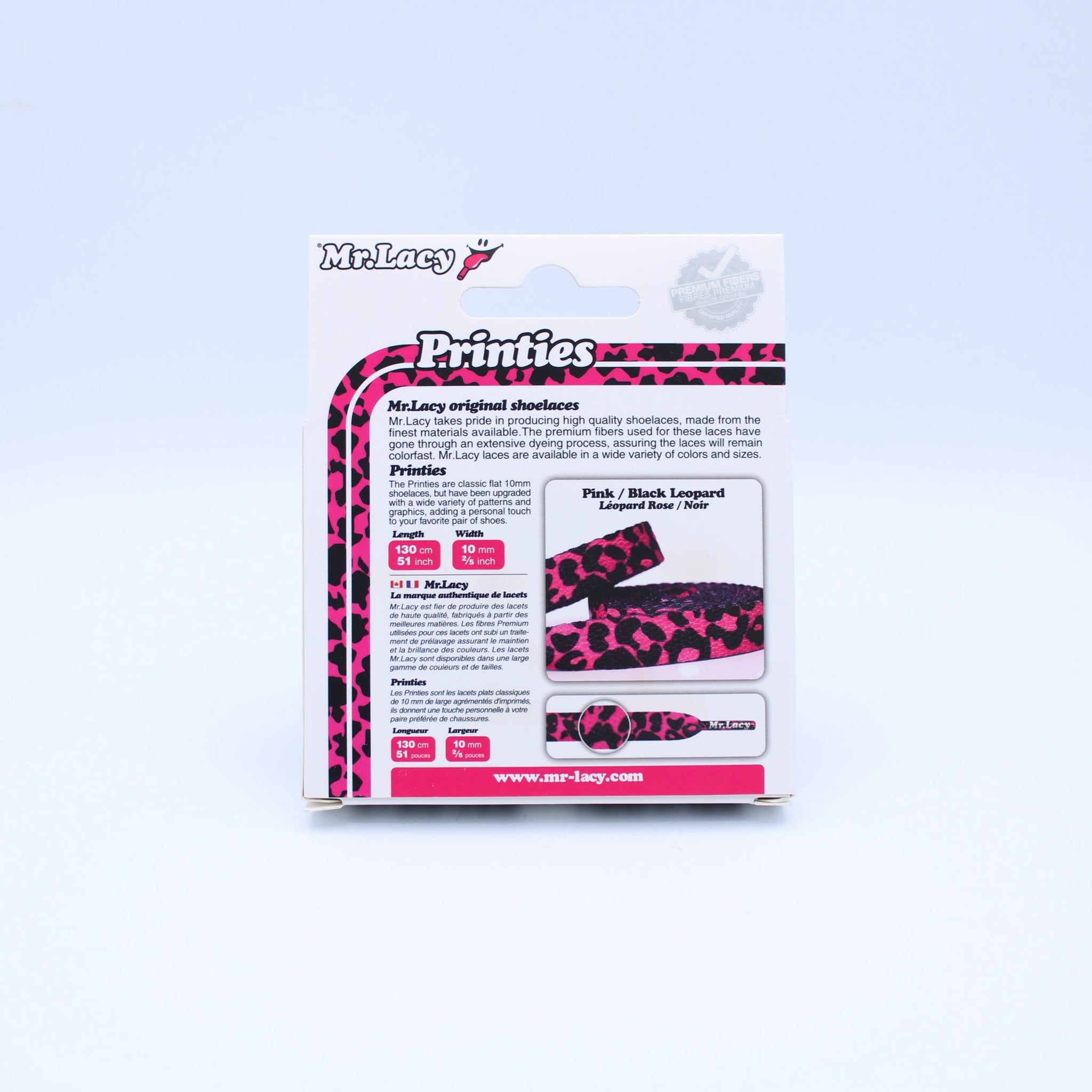 Printies Shoelaces · Leopard Pink/Black