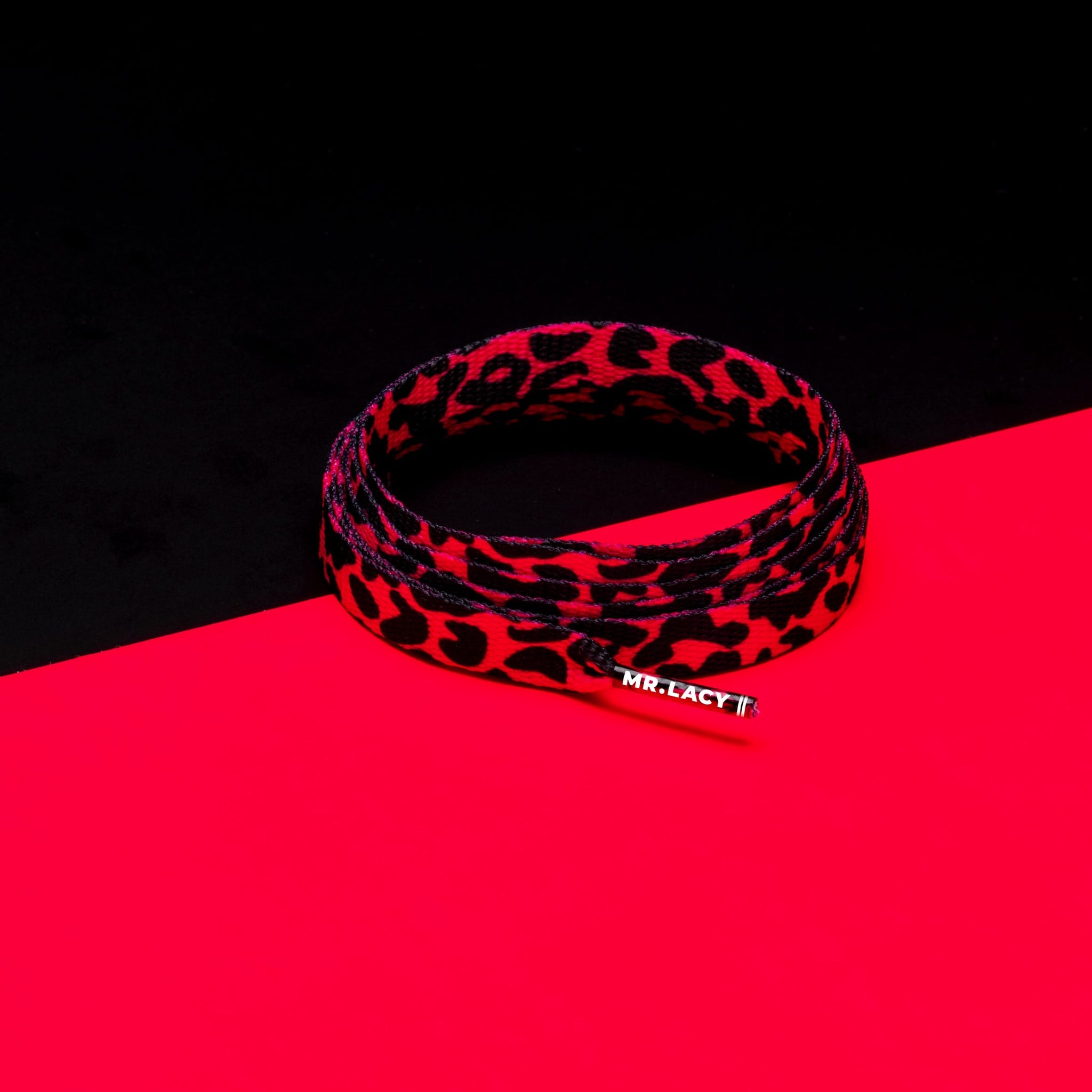 Buy Printies Shoelaces Leopard Pink/Black · - Main Image