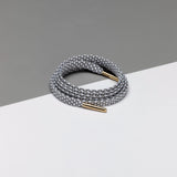 Ropies Flat Shoelaces · White/Grey/Gold Tip