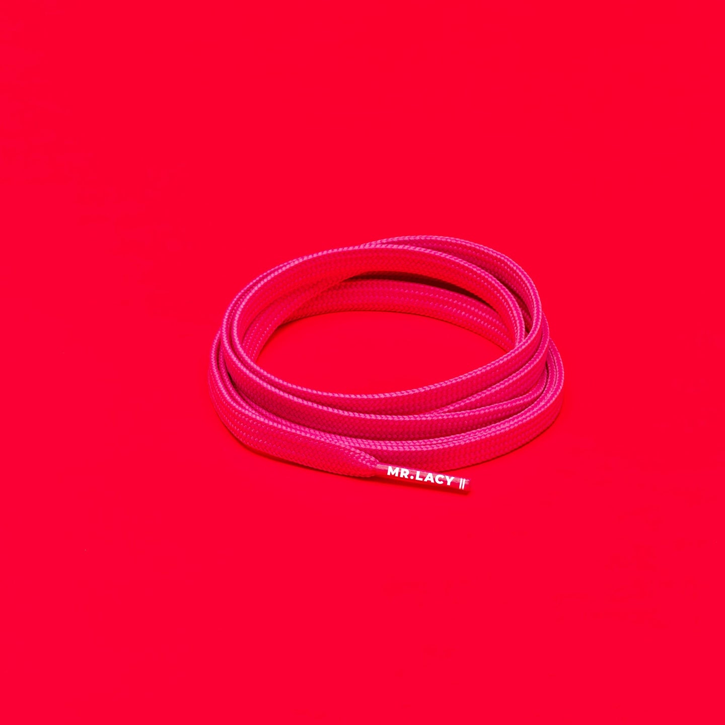 *Runnies Flat Shoelaces · Lipstick Pink · Mr.Lacy