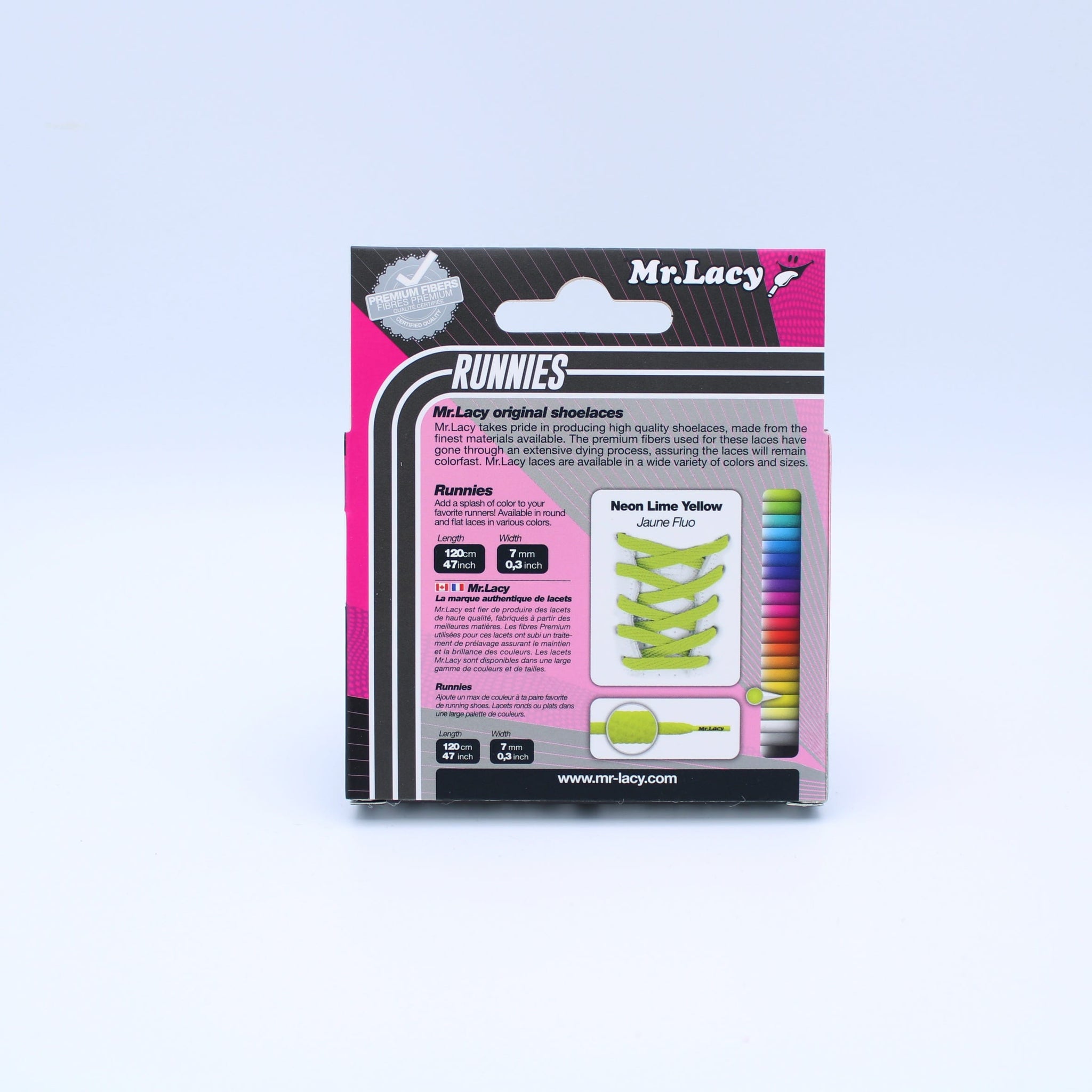 *Runnies Flat Shoelaces · Neon Lime Yellow · Mr.Lacy
