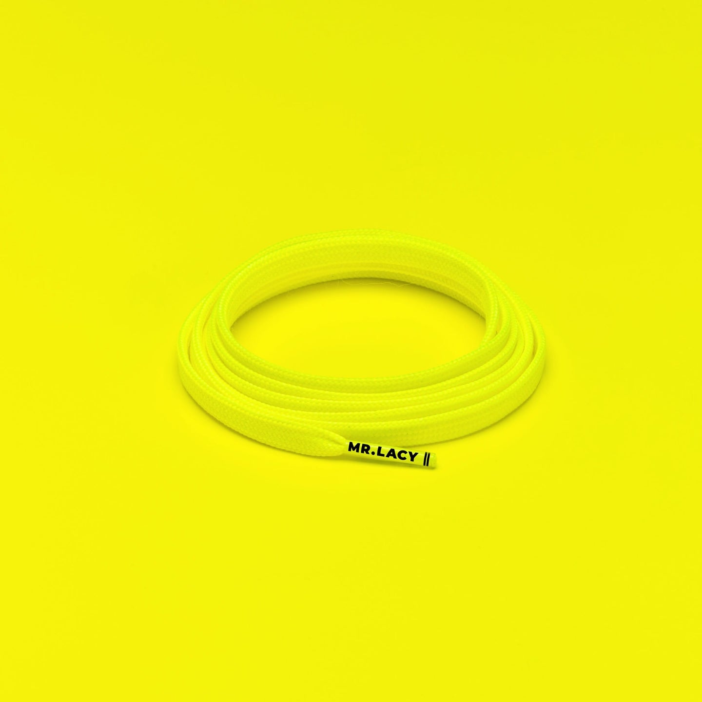 *Runnies Flat Shoelaces · Neon Lime Yellow · Mr.Lacy