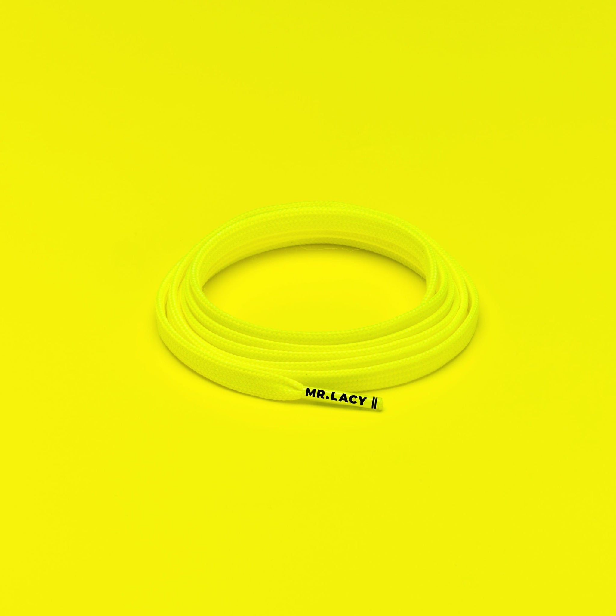 *Runnies Flat Shoelaces · Neon Lime Yellow · Mr.Lacy