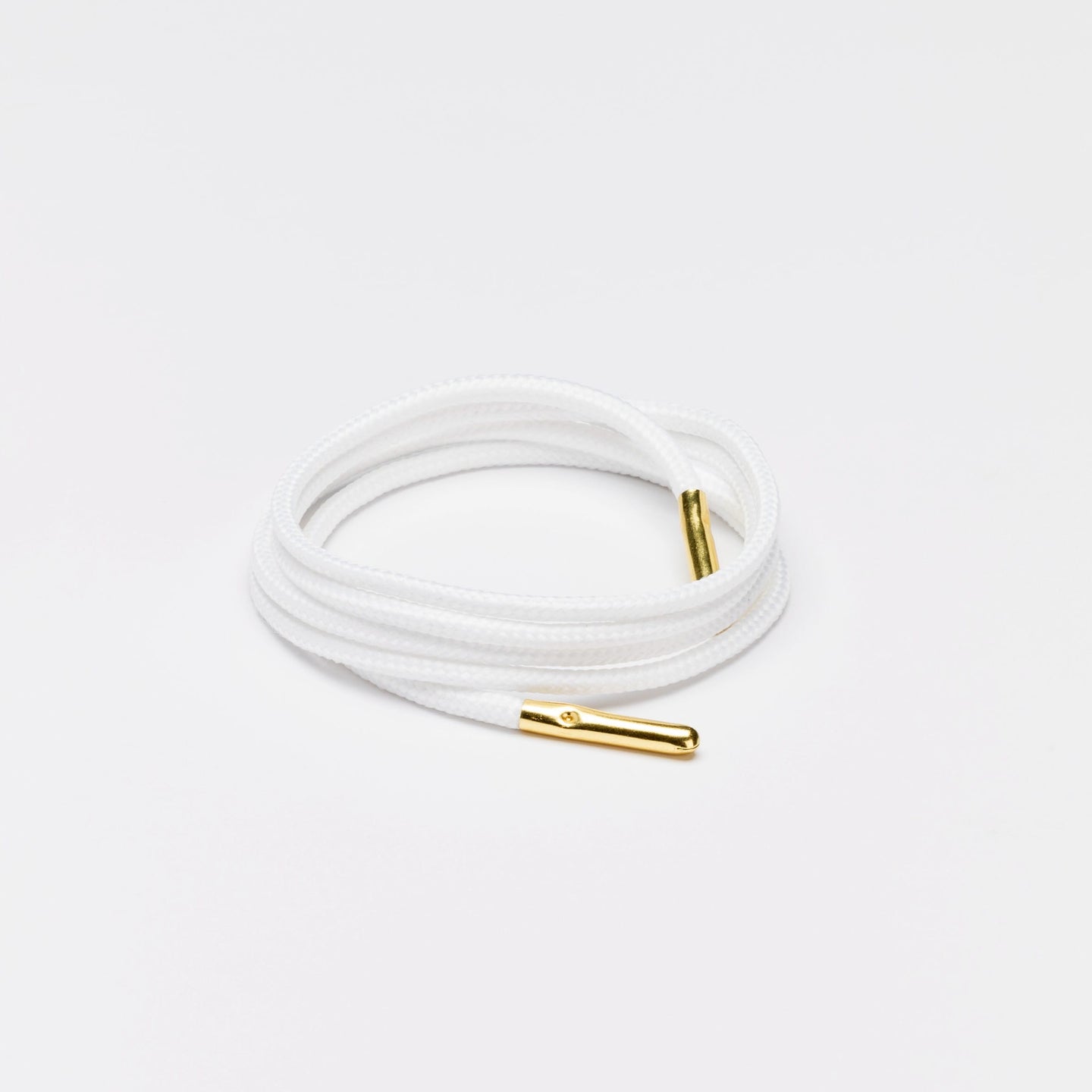 Runnies Round Metal Tips Shoelaces · White with Gold Tip