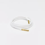 Runnies Round Metal Tips Shoelaces · White with Gold Tip