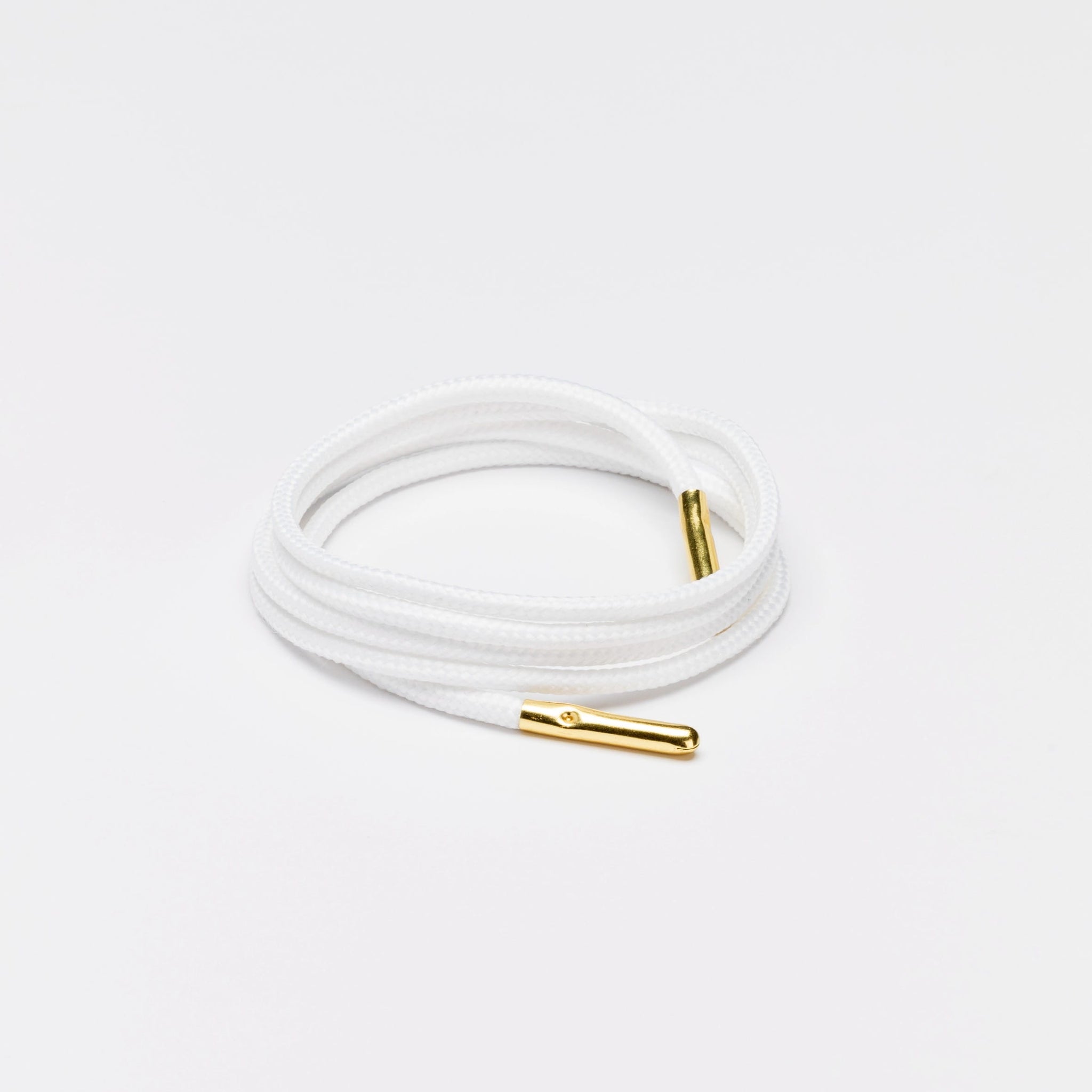Runnies Round Metal Tips Shoelaces · White with Gold Tip