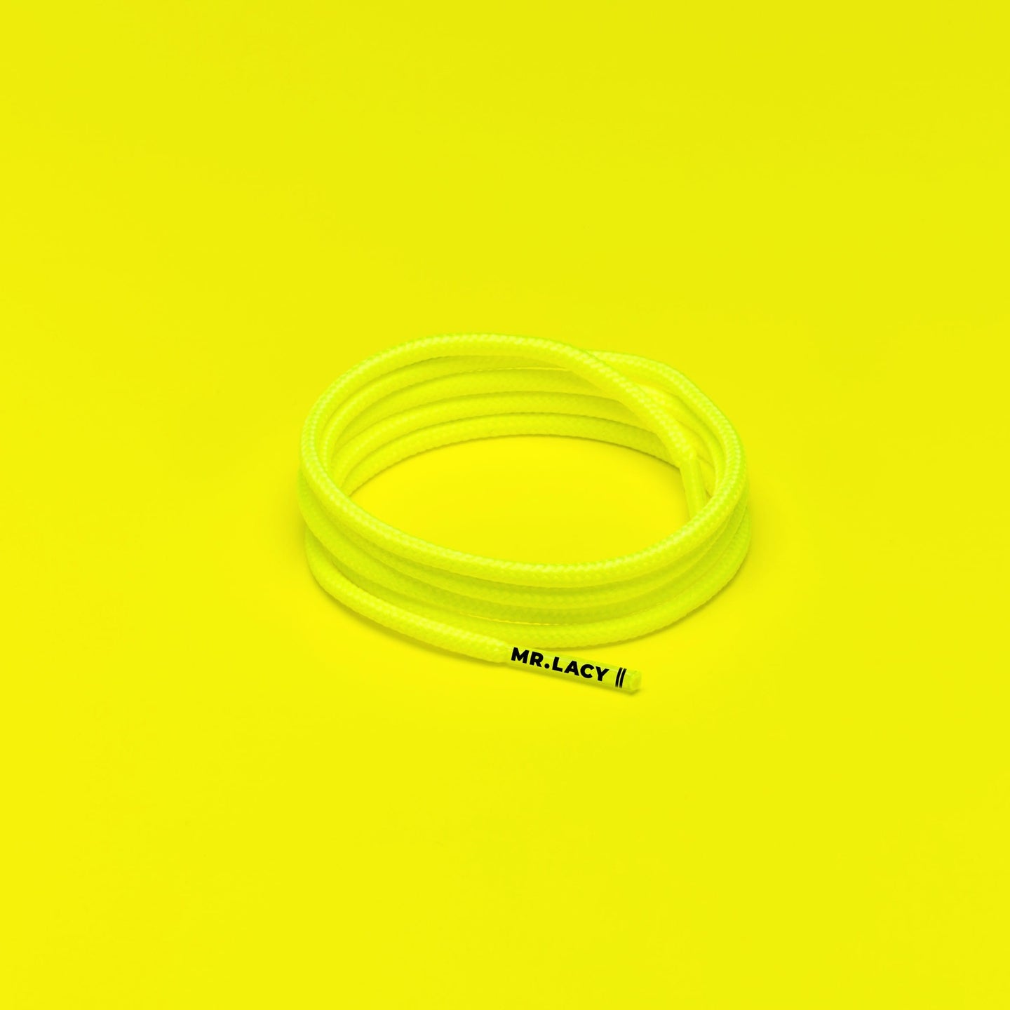 Runnies Round Shoelaces · Neon Lime Yellow