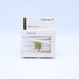 Skinnies Metal Tips Shoelaces · White with Gold Tip