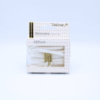 Skinnies Metal Tips Shoelaces · White with Gold Tip