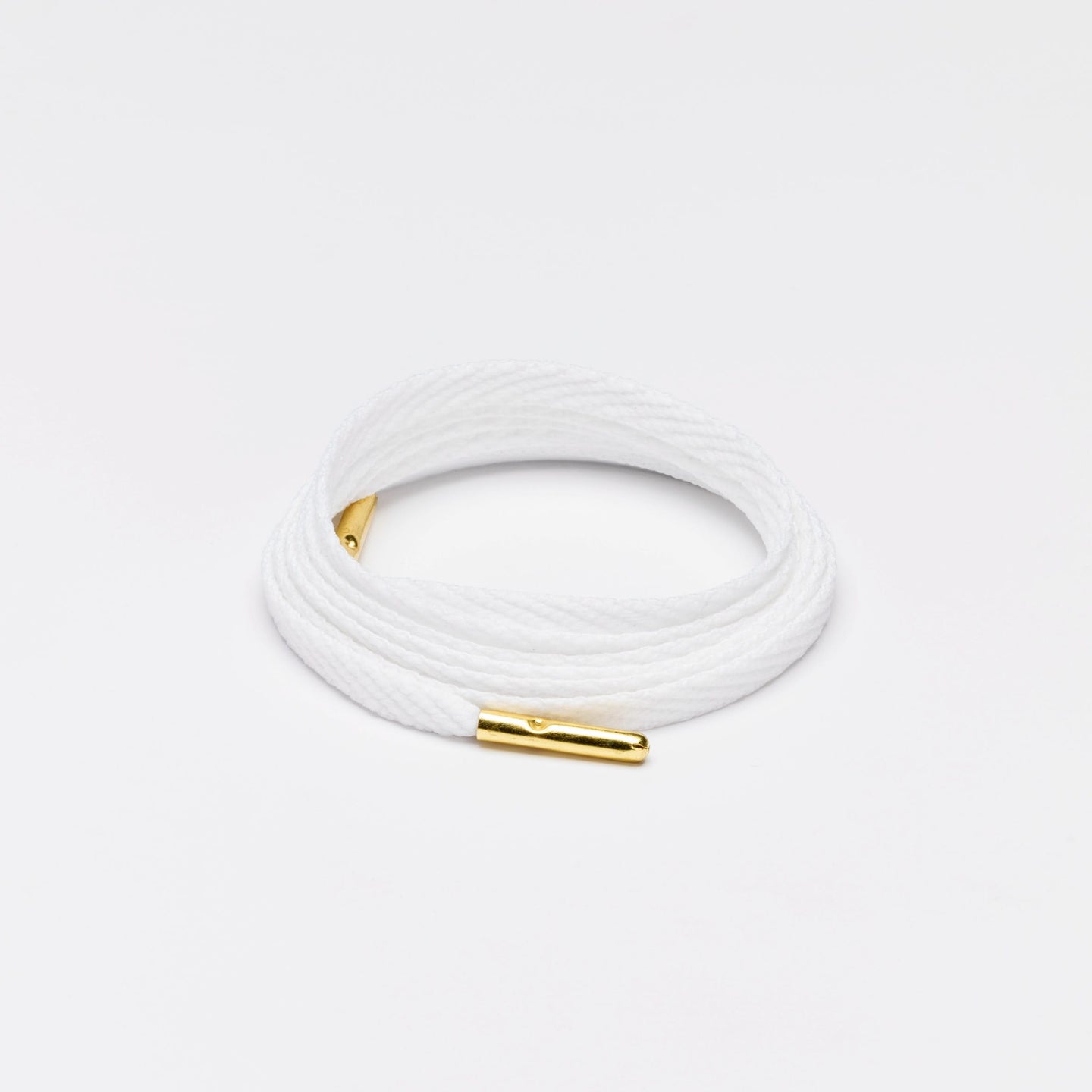 Skinnies Metal Tips Shoelaces · White with Gold Tip