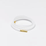 Skinnies Metal Tips Shoelaces · White with Gold Tip