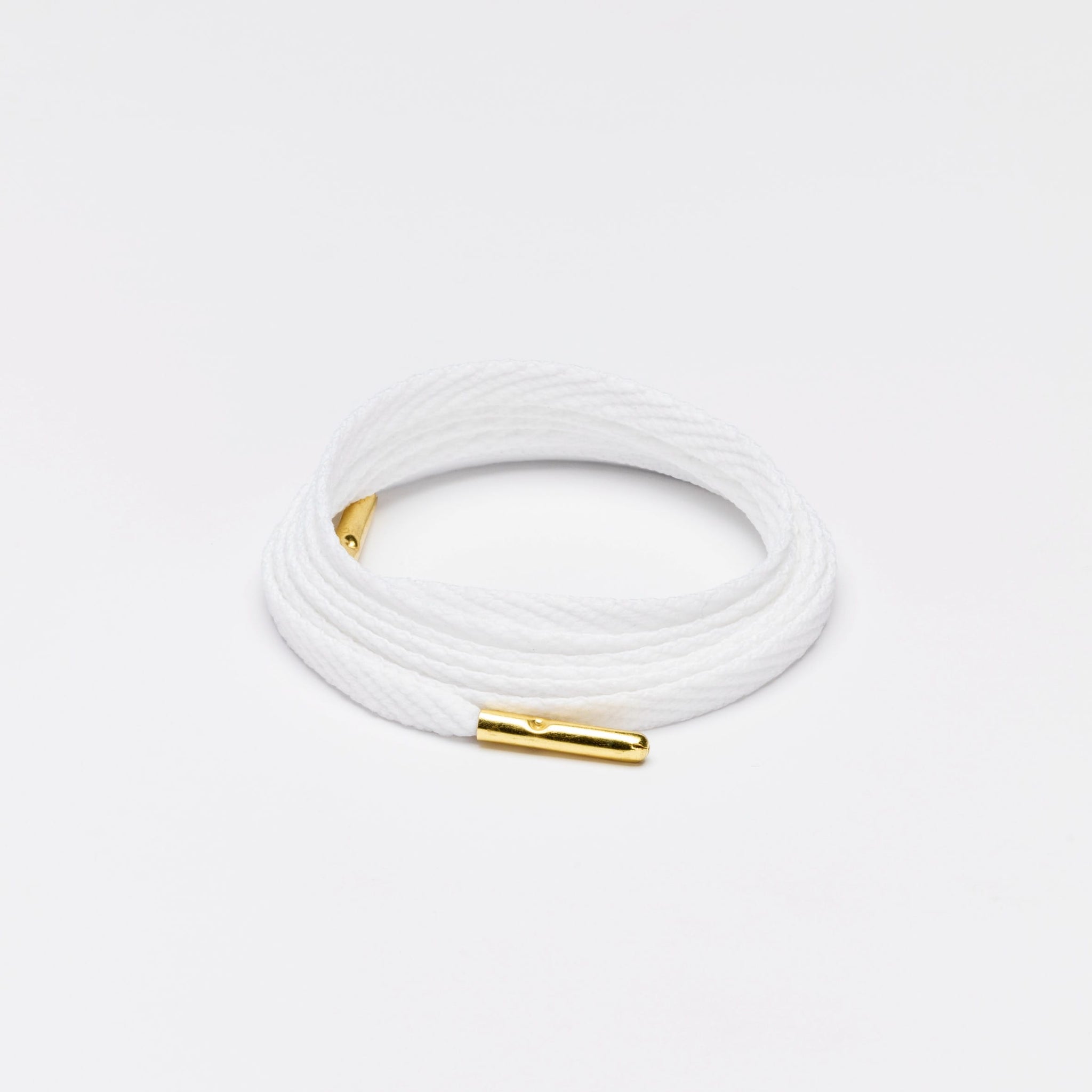 Skinnies Metal Tips Shoelaces · White with Gold Tip