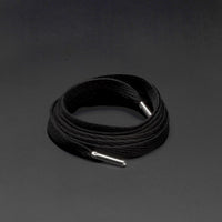 Flatties Metal Tips Shoelaces · Black with Silver Tip