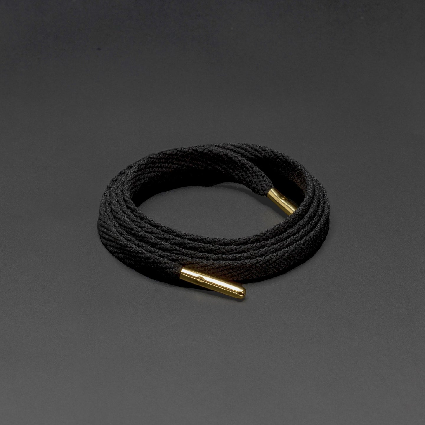 Smallies Metal Tip Shoelaces · Black with Gold Tip