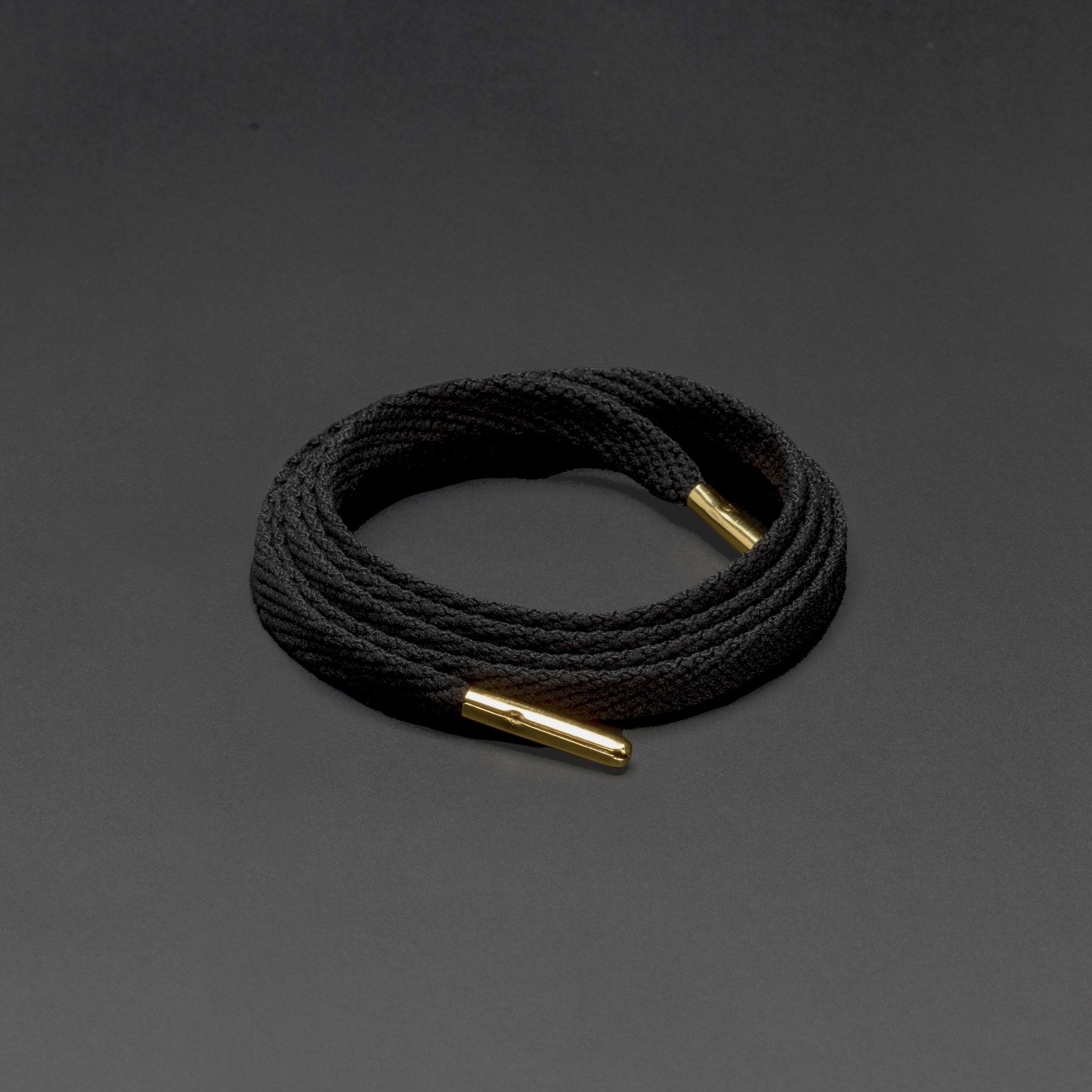 Smallies Metal Tip Shoelaces · Black with Gold Tip