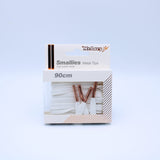 Smallies Metal Tip Shoelaces · White with Rose Gold Tip