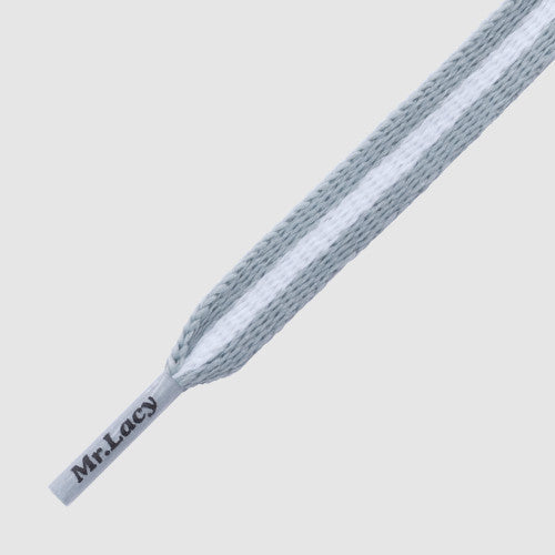 Stripies Shoelaces · Grey and White