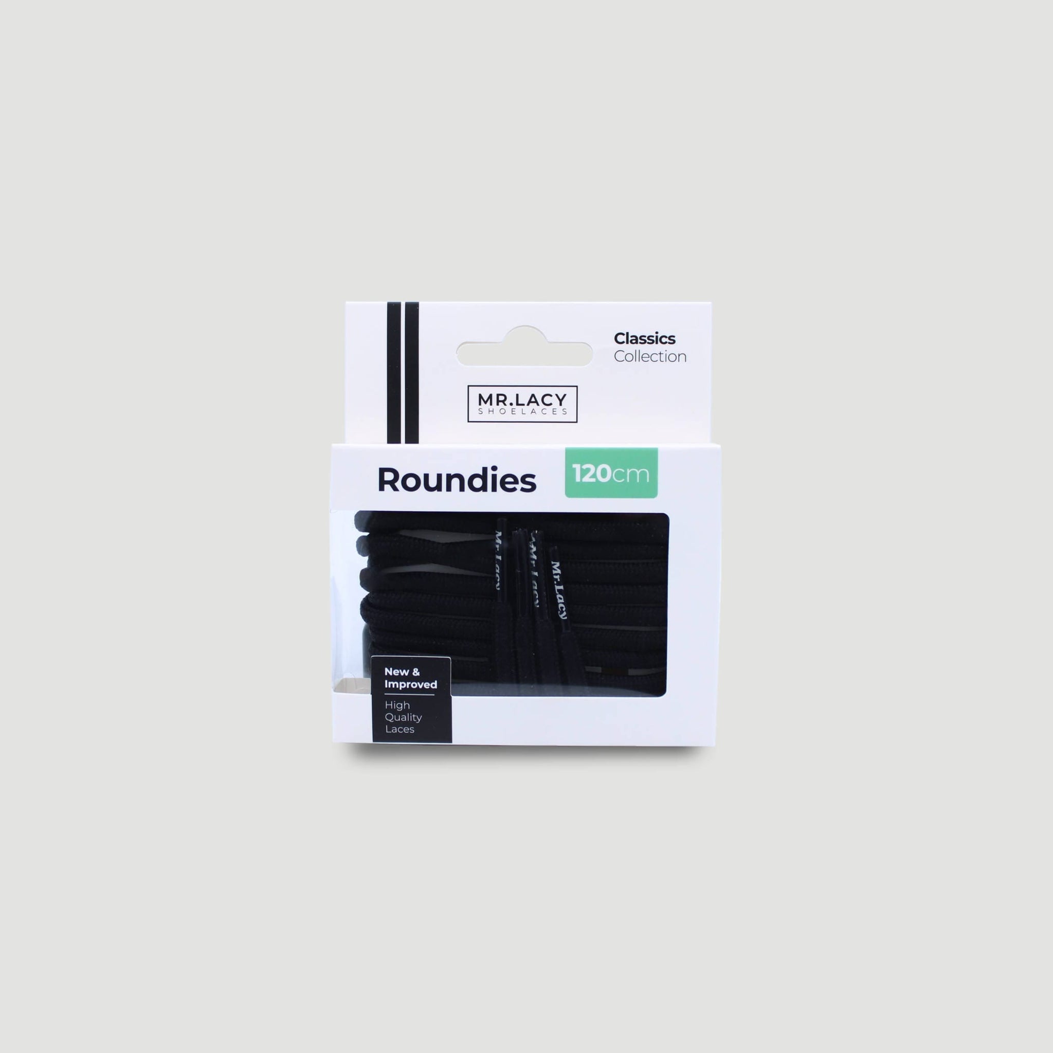 *Roundies Shoelaces · Black · Mr.Lacy