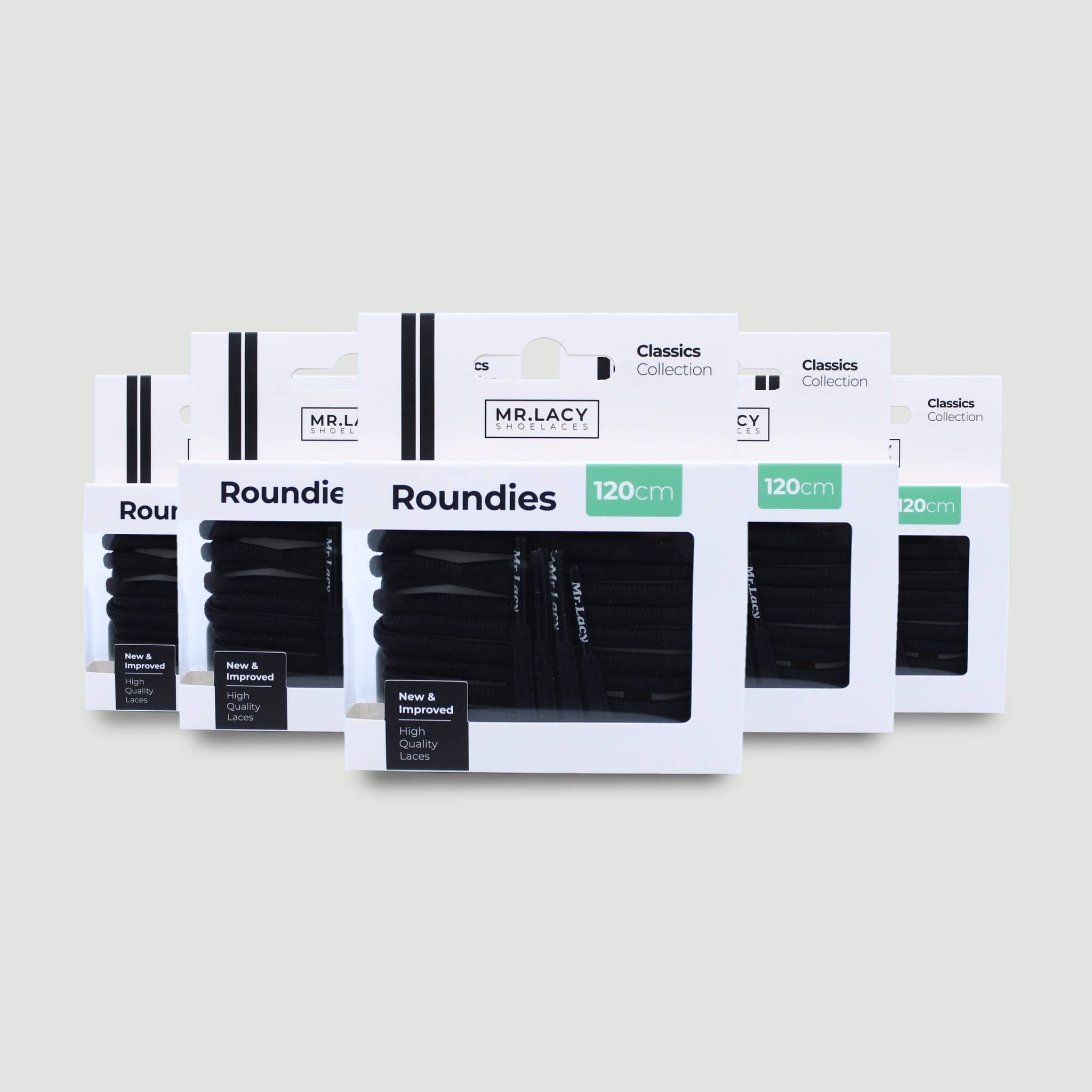 *Roundies Shoelaces · Black · Mr.Lacy