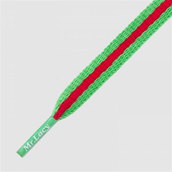 Stripies Shoelaces - Kelly Green/Red - Mr.Lacy
