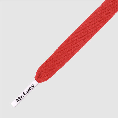Flatties Coloured Tips Shoelaces - Red with White Tip - Mr.Lacy