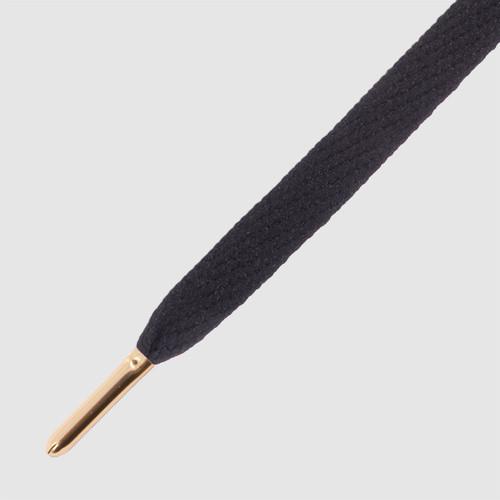 Smallies Metal Tip Shoelaces - Black with Gold Tip - Mr.Lacy