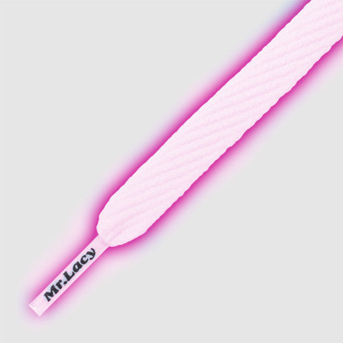 Mr.Lacy Flatties Shoelaces - Glow in the Dark Pink