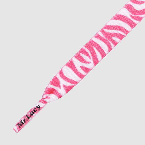 Printies Shoelaces - Hot Pink / White Zebra - Mr.Lacy