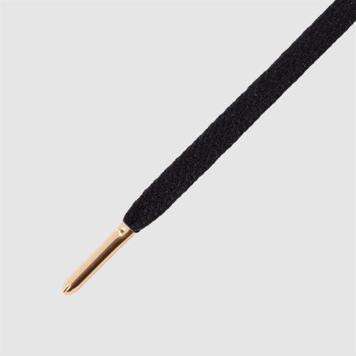 Skinnies Metal Tips Shoelaces - Black with Gold Tips - Mr.Lacy